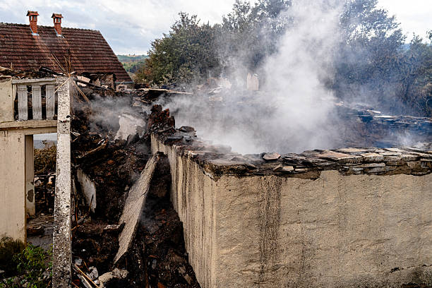 Professional Emergency Fire Cleanup technician working in Somerset, TX